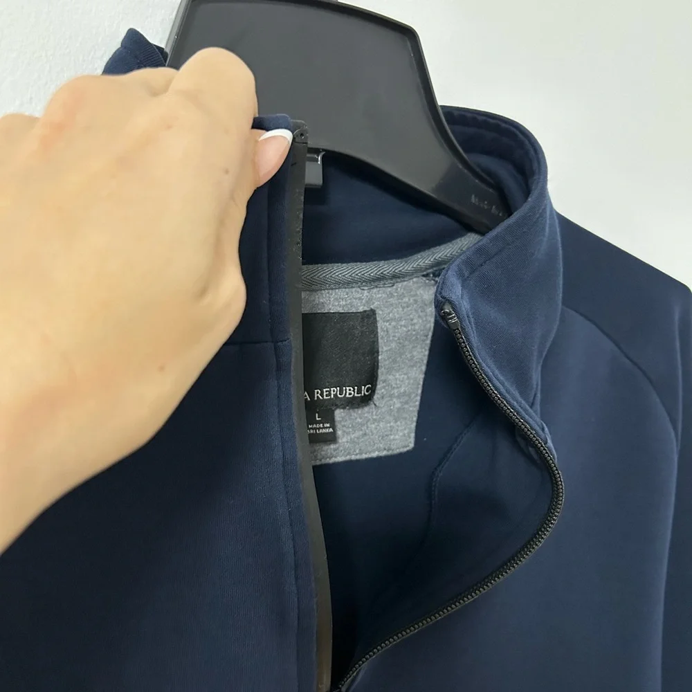 Banana Republic 1/4 zip pullover Navy Blue Men's Sweater sweatshirt large dressy
